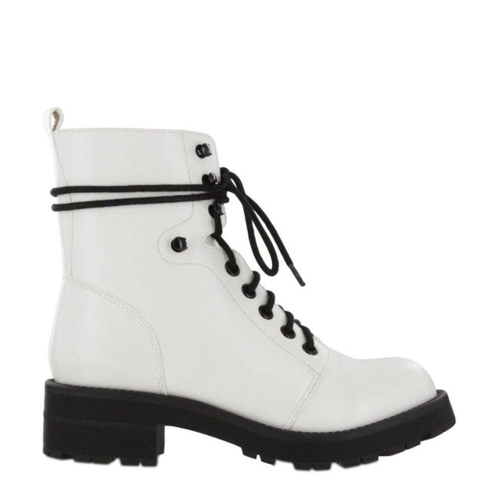 ❤️LAST NEW 8 Mia Indigo White Combat Boot - Picture 2 of 12